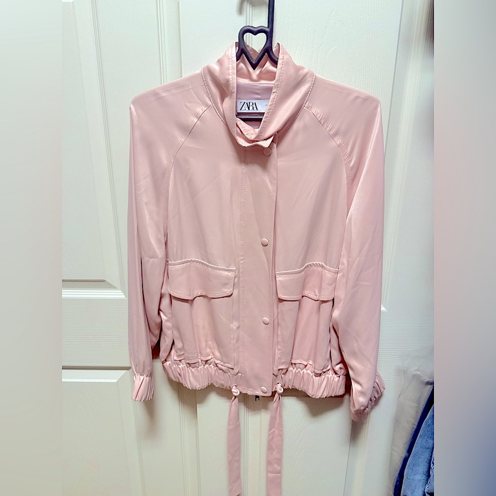 Zara blush Pink Bomber Jacket for Women